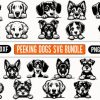 21 PEEKING DOG SVG Silhouette PNG Files