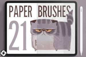 21 Paper Brushes for Procreate