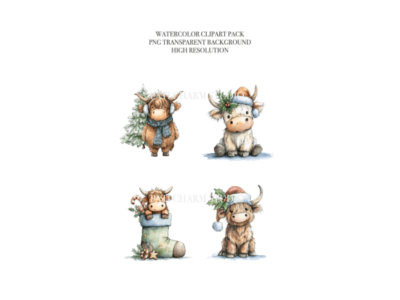 25 Christmas Highland Cow - Image 3