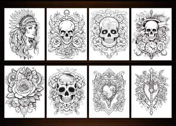 250+ Tattoos Coloring Pages for Adults - Image 2
