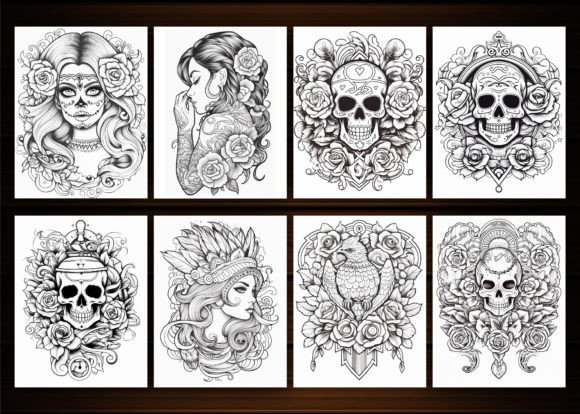 250+ Tattoos Coloring Pages for Adults - Image 4