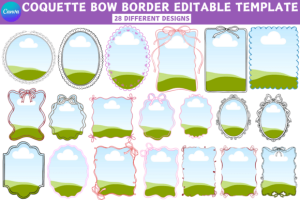 Alternative view of 28 Coquette Bow Border Canva Frames