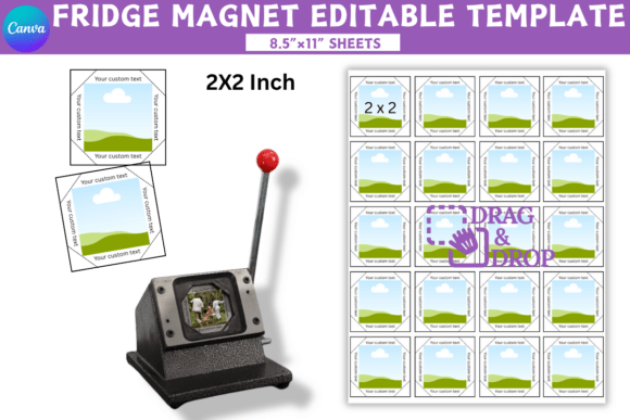 2x2 Fridge Magnet Canva Template