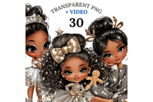 30 Black Girl Christmas Clipart