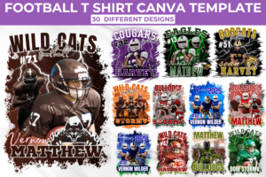 30 Football T Shirt Canva Template