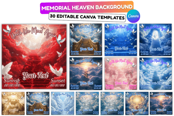 30 Memorial Heaven Background PNG Bundle