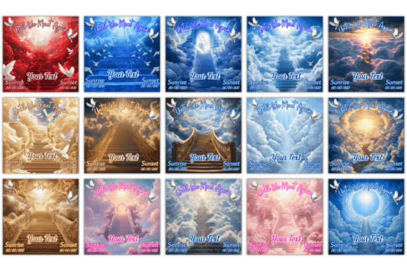 30 Memorial Heaven Background PNG Bundle - Image 2