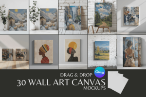 Alternative view of 30 Wall Art Canvas Mockup - Canva Frames