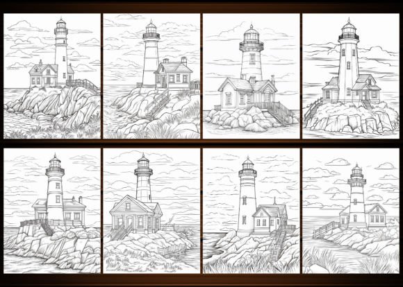 300 Beautiful Lighthouse Coloring Pages - Image 2