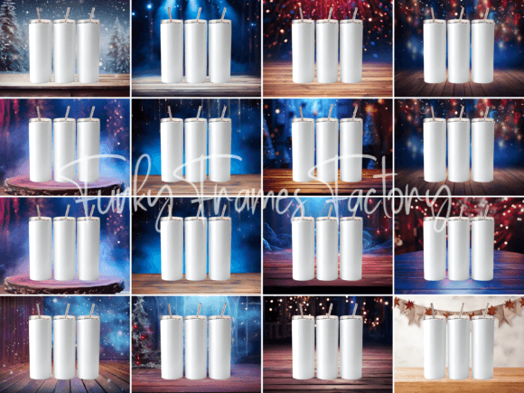 30x 20Oz Skinny Tumbler Mockup Canva PSD - Image 7