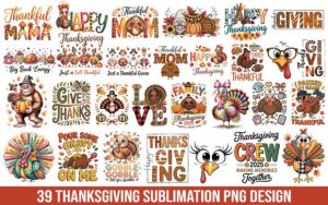 39 Thanksgiving Sublimation PNG Design