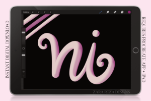 Alternative view of 3D Brush Set - Procreate Monoline & Pens