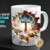 3D Christian Cross Mug Wrap PNG