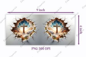 Alternative view of 3D Christian Cross Mug Wrap PNG