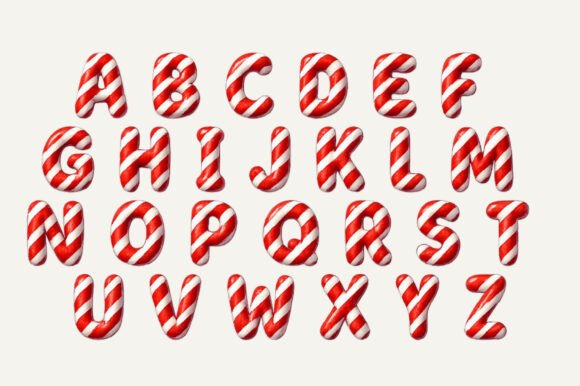 3d Christmas Candy Cane Font - Image 5