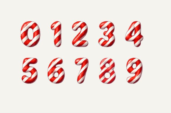 3d Christmas Candy Cane Font - Image 6
