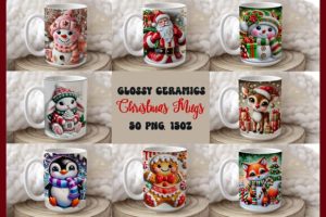 3D Christmas Coffee Mug Bundle,3D Snowma