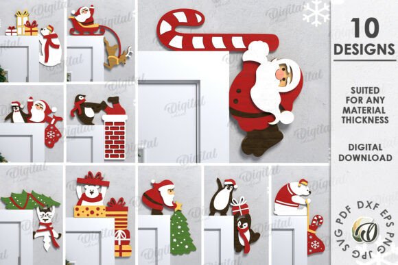 3D Christmas Door Corner Bundle Lasercut
