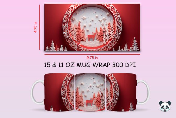 3D Christmas Mug Wrap Sublimation Bundle - Image 3