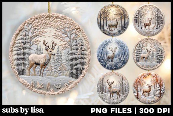 3D Christmas Ornaments Sublimation PNG - Image 3