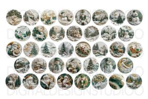Alternative view of 3D Christmas Ornaments Png, Christmas