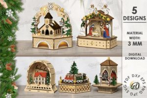 3D Christmas Stand Bundle Laser Cut