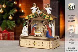 Alternative view of 3D Christmas Stand Bundle Laser Cut