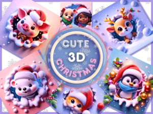 3D Funny Christmas Backgrounds