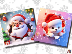 Alternative view of 3D Funny Christmas Backgrounds