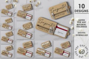 3D Gift Card Holders Bundle Laser Cut