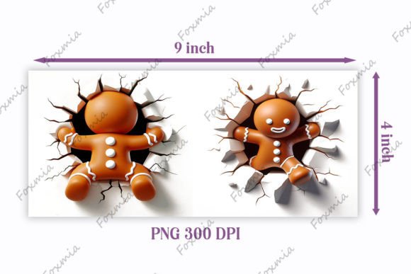 3D Ginger Man Christmas Mug Wrap - Image 2