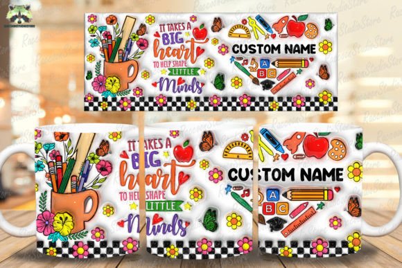 3D Inflated Custom Teacher Life Mug Wrap