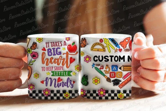 3D Inflated Custom Teacher Life Mug Wrap - Image 3