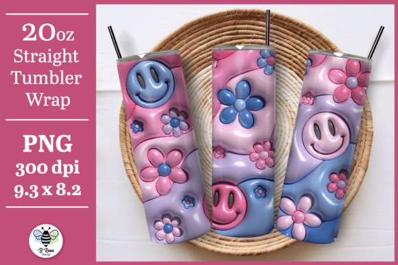 3D Inflated Puff Tumbler Wrap