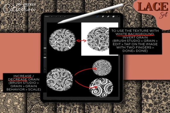 40 Lace Pattern Procreate Brushes - Image 4