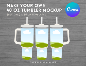 40oz Quencher Tumbler Canva Frame Mockup