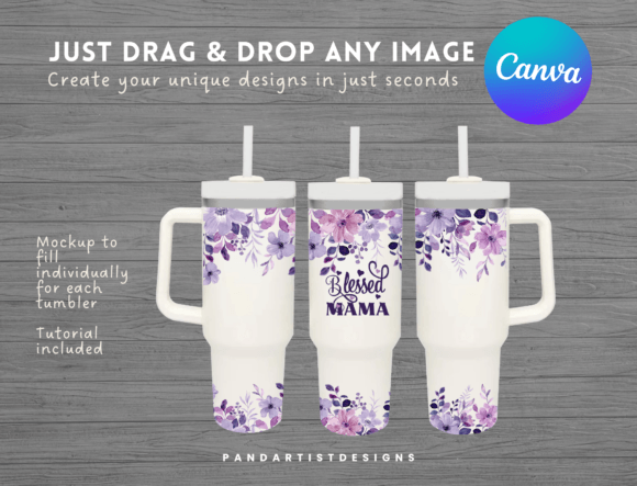 40oz Quencher Tumbler Canva Frame Mockup - Image 2