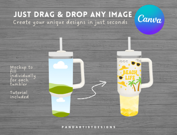 40oz Quencher Tumbler Canva Frame Mockup - Image 3