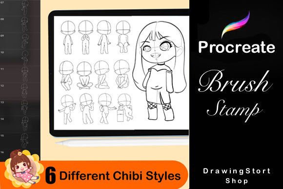 460 Procreate Chibi Stamp Brushes - Image 2