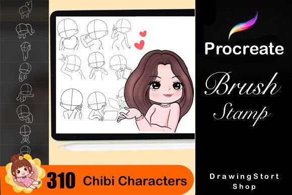 460 Procreate Chibi Stamp Brushes - Image 4