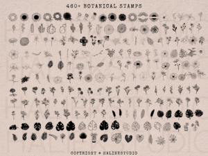 Alternative view of 460+ Procreate Stamps - Botanical