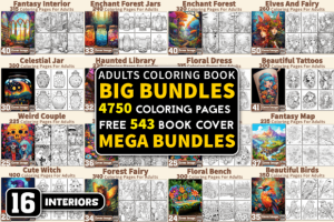 4750 Big Adults Coloring Pages Bundle