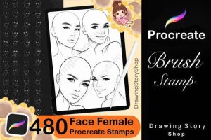 480 Base Head Procreate Stamp Brushes