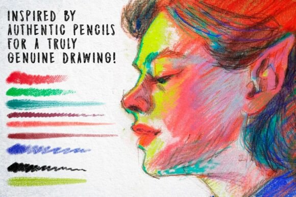 50 Retro Pencil Procreate Brushes - Image 4