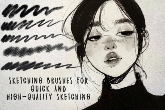 50 Retro Pencil Procreate Brushes - Image 6