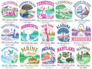 Alternative view of 50 USA States Cityscape Shirt SVG Bundle