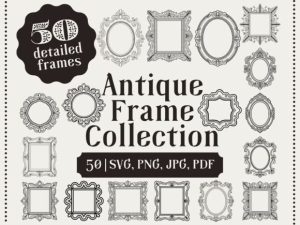 50 Vintage Frame Illustrations SVG PNG