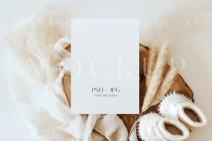 5x7 Baby Shower Invitation Card Mockup