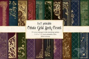 5x7 Ornate Gold Book Covers