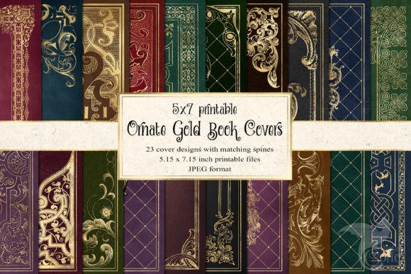 5x7 Ornate Gold Book Covers